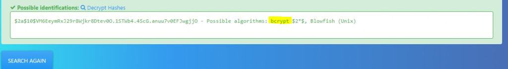 Found bcrypt hash